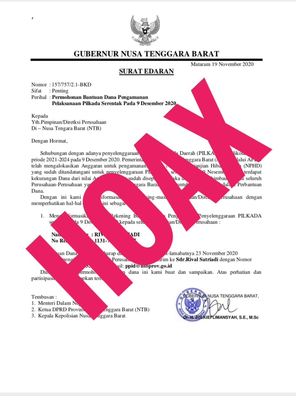 Surat Permintaan Dana Kembali Beredar, Pemprov Berencana Lapor Ke APH 1 IMG 20201120 WA0017