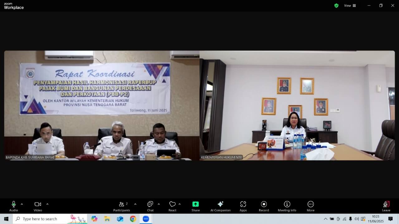 Kanwil Kemenkum NTB dan Pemda KSB Gelar Rapat Harmonisasi Bahas 2 Raperbup