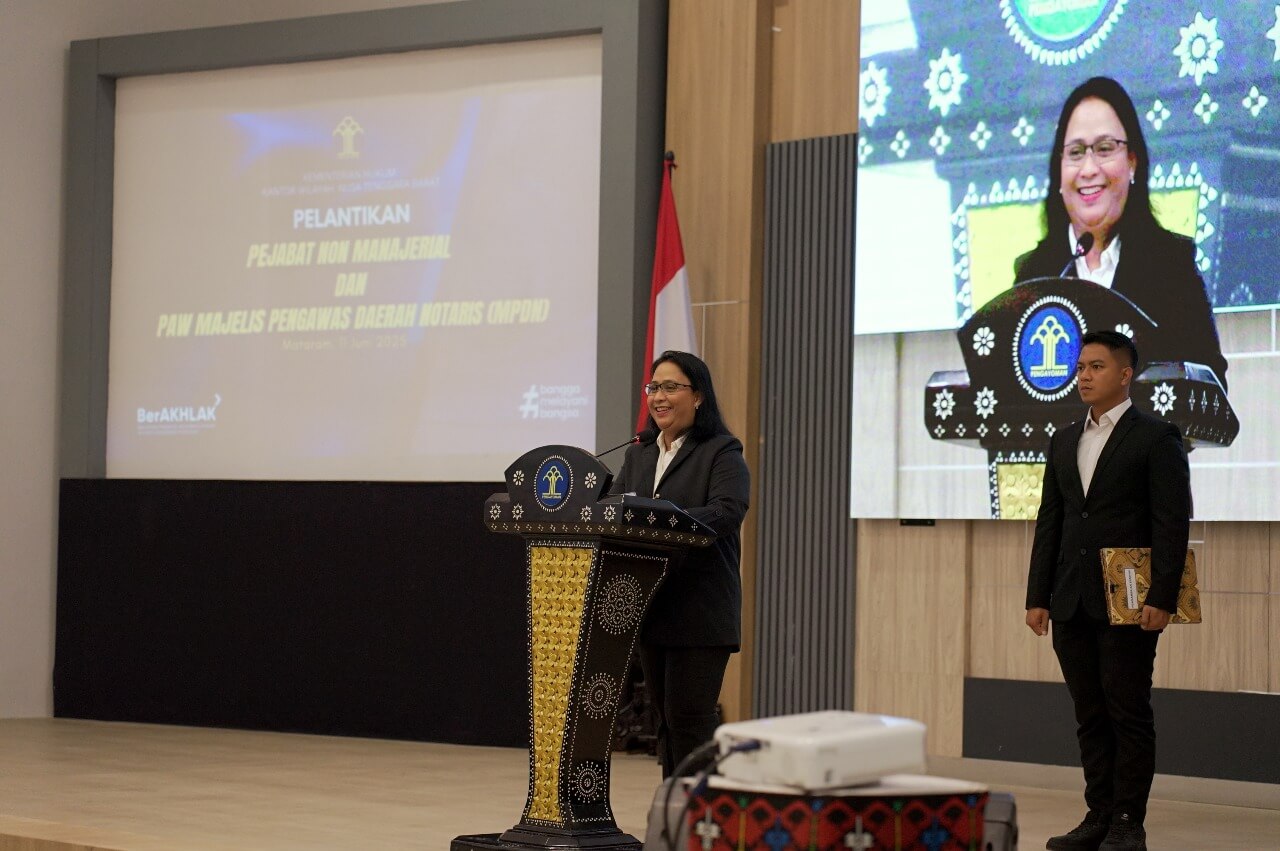 Lantik Pejabat Non Manajerial dan PAW MPDN Kabupaten Lombok Timur, Kakanwil Tekankan Profesional, Integritas dan Tanggungjawab
