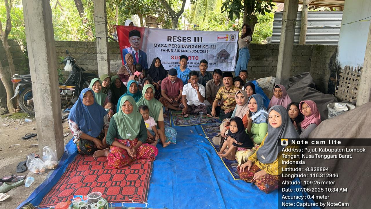 Reses Anggota DPRD Loteng Sugiarto, Masyarakat Minta Sumur Bor, Penerangan Jalan Hingga Infrastruktur Jalan