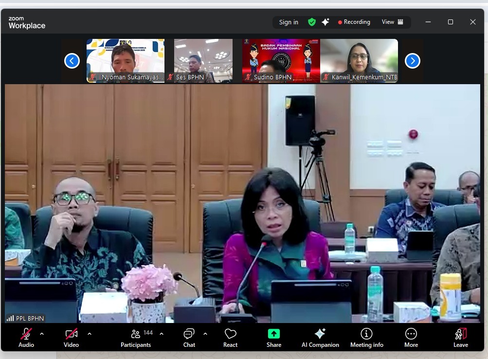 Kanwil Kemenkum NTB Siap Dukung Program BPHN Perkuat Implementasi Program Pembinaan Hukum Nasional