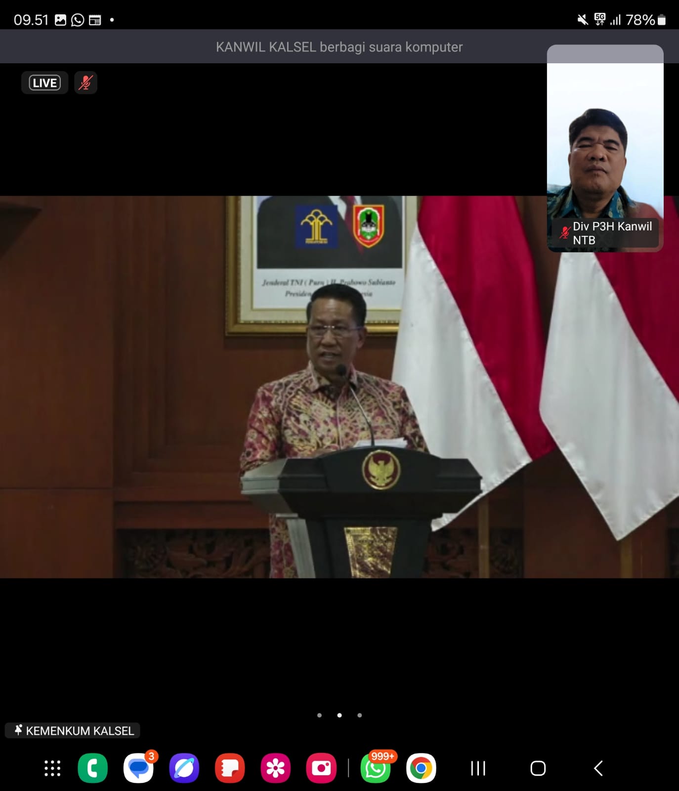 Perkuat Sinkronisasi Regulasi, Kanwil Kemenkum NTB Hadiri Forum Harmonisasi Nasional