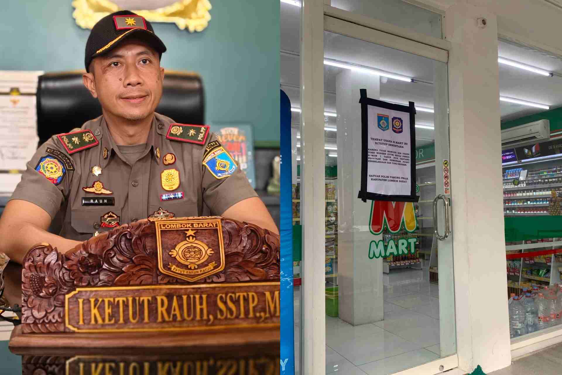Empat Gerai M-Mart di Senggigi Disegel