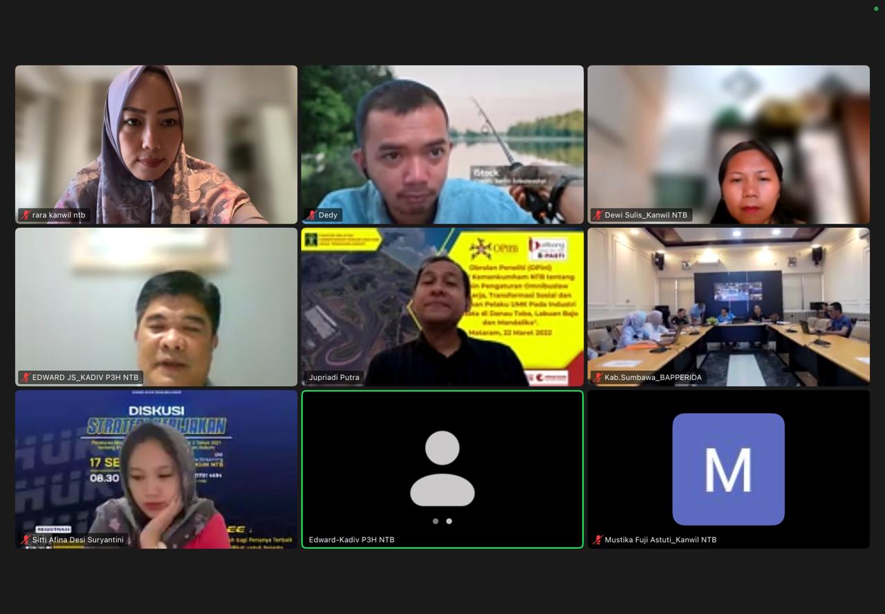 Kanwil Kemenkum NTB Harmonisasi Dua Raperbup Sumbawa, Dukung Program Strategis Nasional