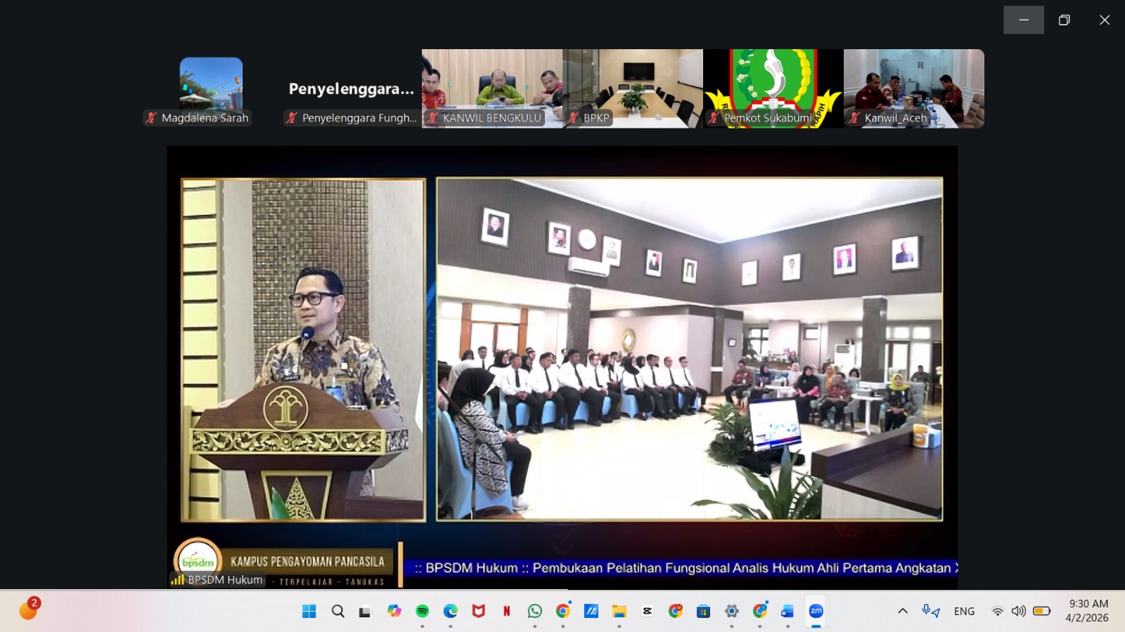 Tingkatkan Kompetensi SDM, Kanwil Kemenkum NTB Ikuti Pelatihan Analis Hukum Angkatan XI