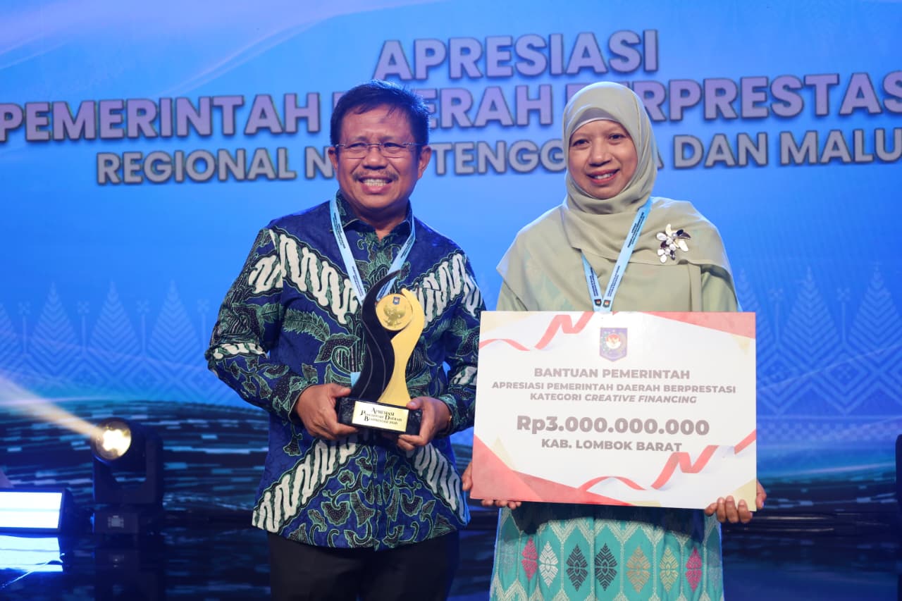 Raih Penghargaan Terbaik, Pemkab Lombok Barat Ungguli Kabupaten Lain Kategori Creative Financing Wilayah Nusa Tenggara-Maluku