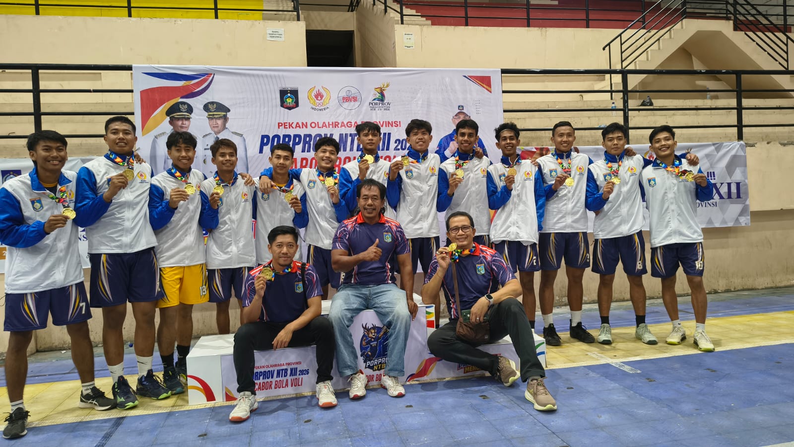 Dramatis, Tim Bola Voli Lobar Raih Medali Emas di Porprov 2026 Usai Taklukkan Dompu