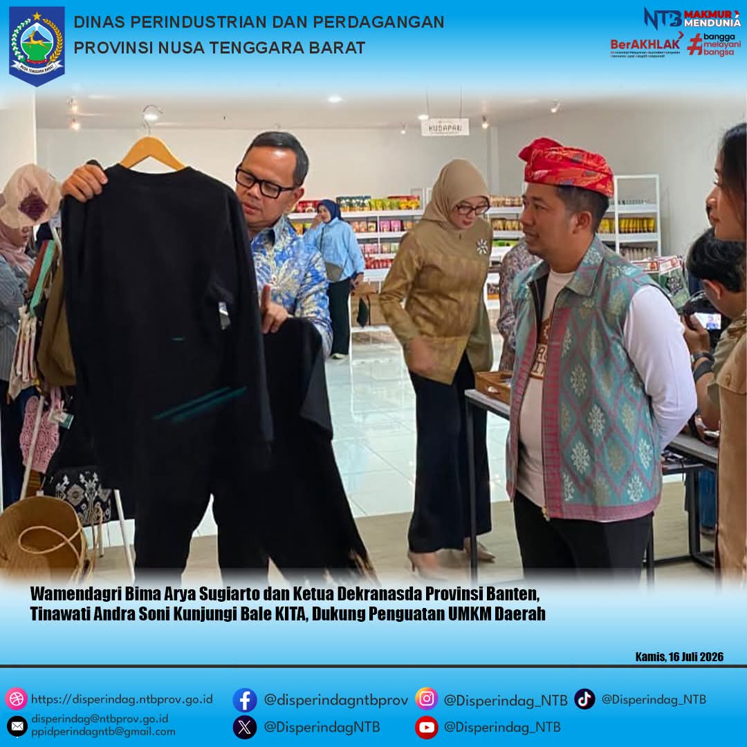 Dukung Penguatan UMKM Wamendagri Apresiasi Bale KITA Dekranasda NTB