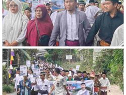 Diiringi Sholawat, Ratusan Warga Kawal Erwandi Daftar Bakal Calon Kades Lantan, Warga Teriak ‘Lanjutkan!’